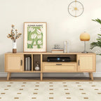 TV Stand for TVs up to 80 with Solid Wood Legs and Ample Storage Space