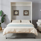 Half Self-Close and Open Murphy Bed Cabinet Space-Saving Bed