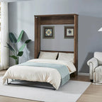 Half Self-Close and Open Murphy Bed Cabinet Space-Saving Bed