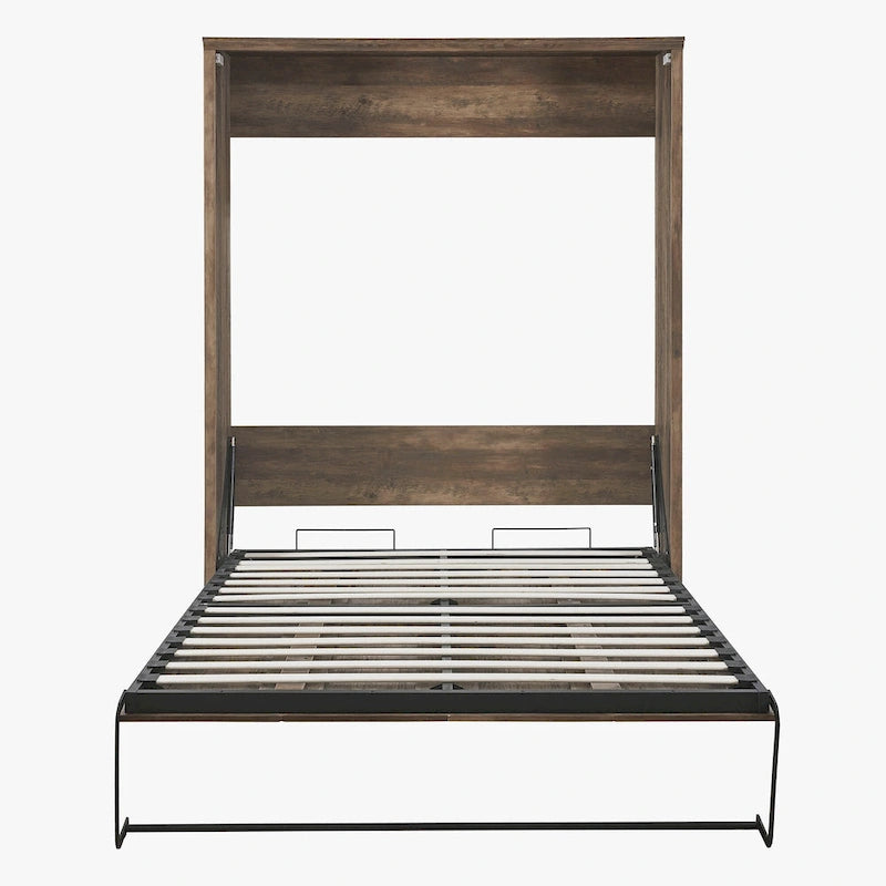 Half Self-Close and Open Murphy Bed Cabinet Space-Saving Bed