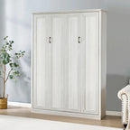 Half Self-Close and Open Murphy Bed Cabinet Space-Saving Bed
