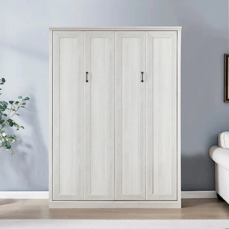 Half Self-Close and Open Murphy Bed Cabinet Space-Saving Bed