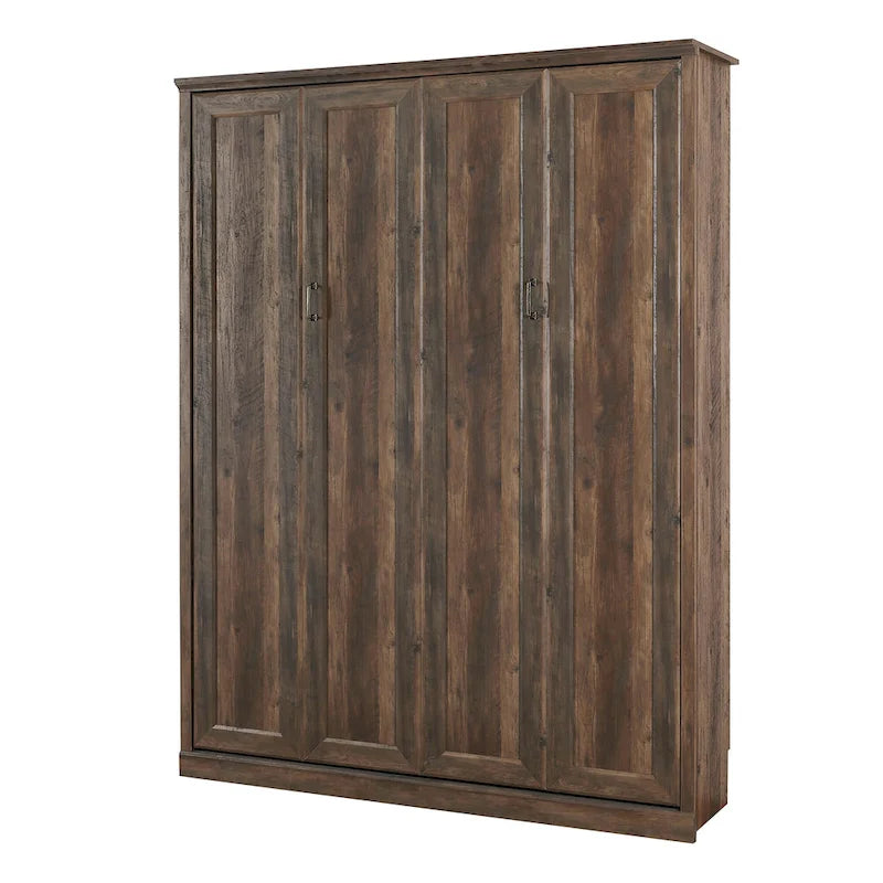 Half Self-Close and Open Murphy Bed Cabinet Space-Saving Bed