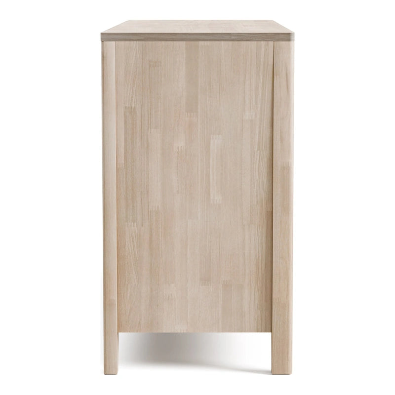 Furniture of America Seren Mid-Century Modern Off-White Solid Wood 6-Drawer Double Dresser