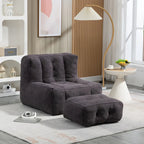 Oaks Aura Fluffy Bean Bag Chair, Super Soft Lazy Sofa Chair With Memory Foam And Ottoman, Indoor Modern Bean Bag Chair