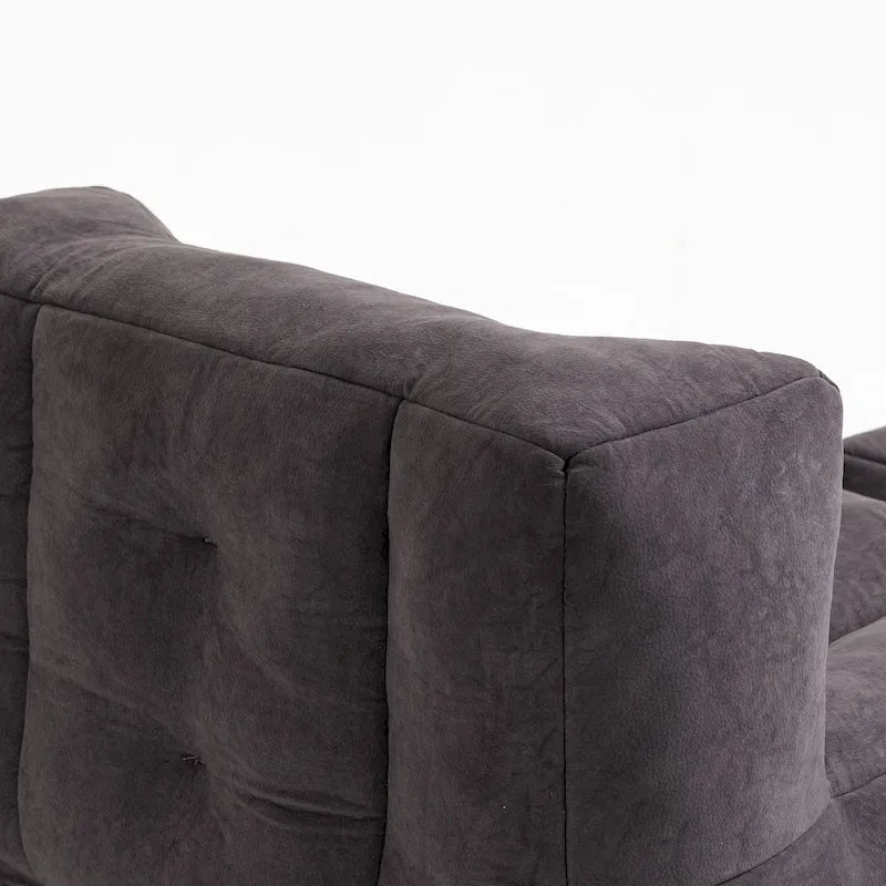 Oaks Aura Fluffy Bean Bag Chair, Super Soft Lazy Sofa Chair With Memory Foam And Ottoman, Indoor Modern Bean Bag Chair