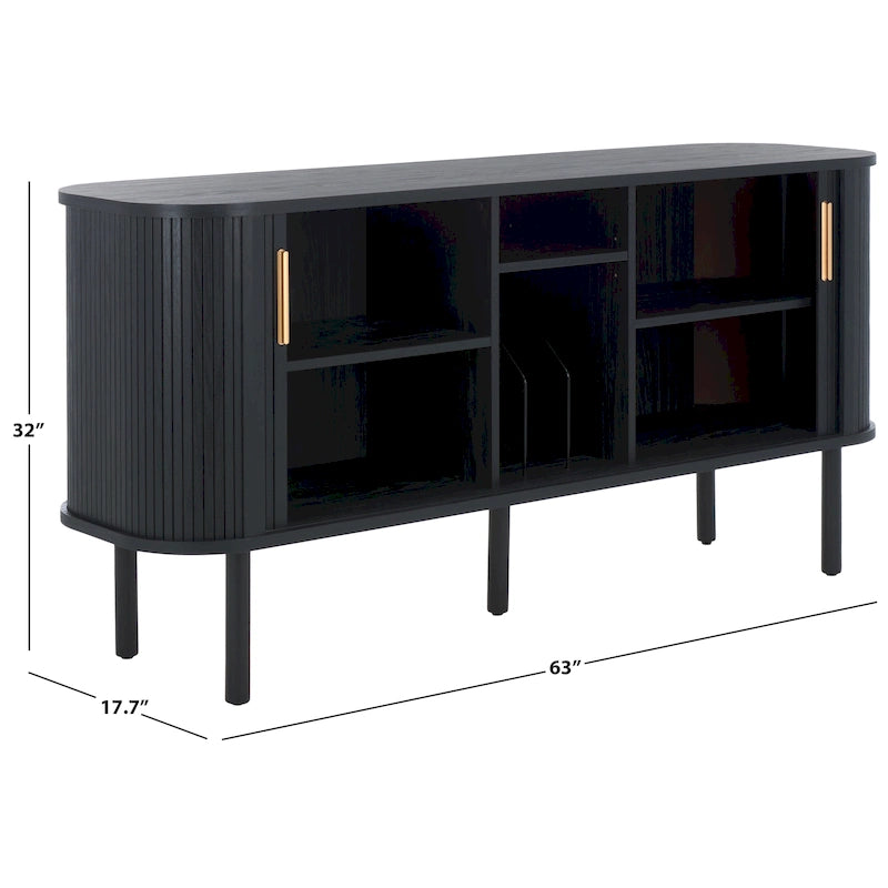 SAFAVIEH Home Tealla 2 Tambour Door Sideboard/Media Stand. - 63Wx18Dx32H