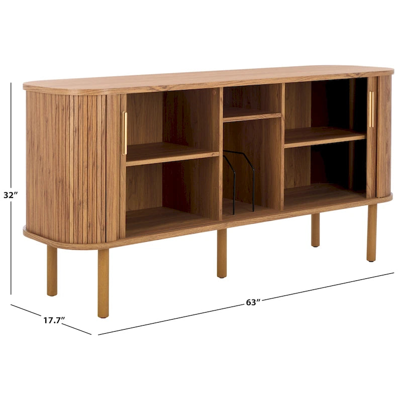 SAFAVIEH Home Tealla 2 Tambour Door Sideboard/Media Stand. - 63Wx18Dx32H