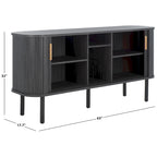 SAFAVIEH Home Tealla 2 Tambour Door Sideboard/Media Stand. - 63Wx18Dx32H
