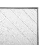 Swids Modern Farmhouse Vintage White Bed with Metal Frame