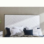 Swids Modern Farmhouse Vintage White Bed with Metal Frame